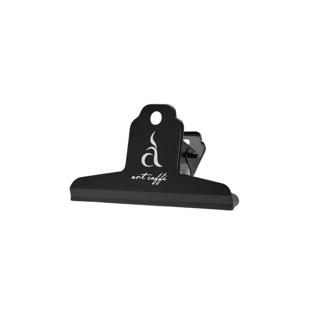 Kaffee Tüten Clip Black mit Logo